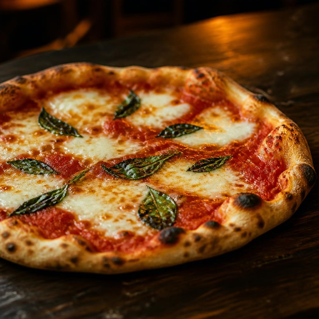 Hand stretched pizza